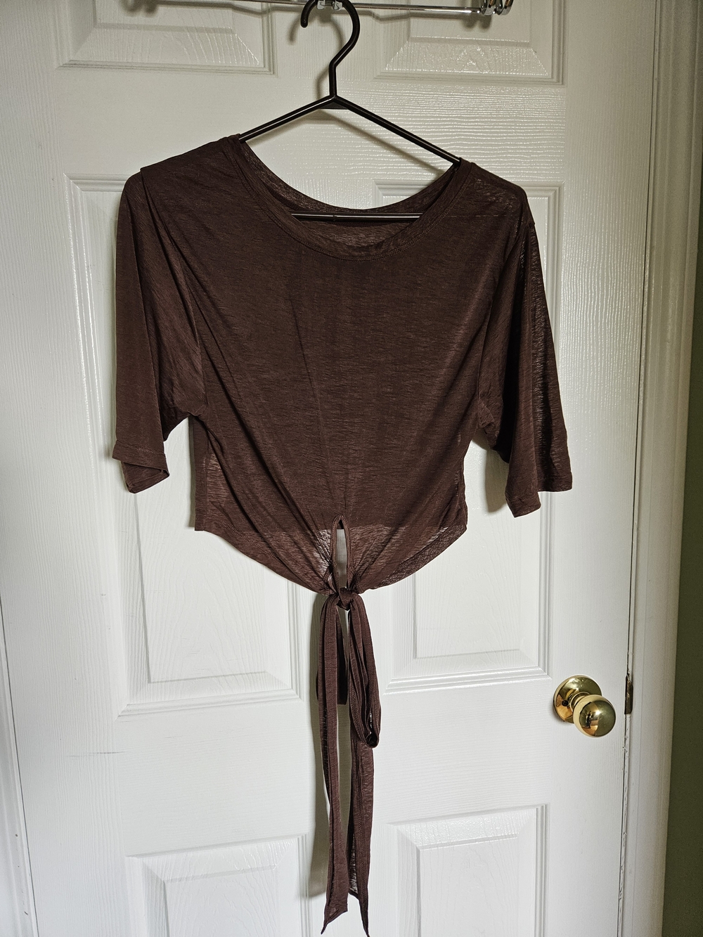 Fabletics Women's Brown Tie-Front Top